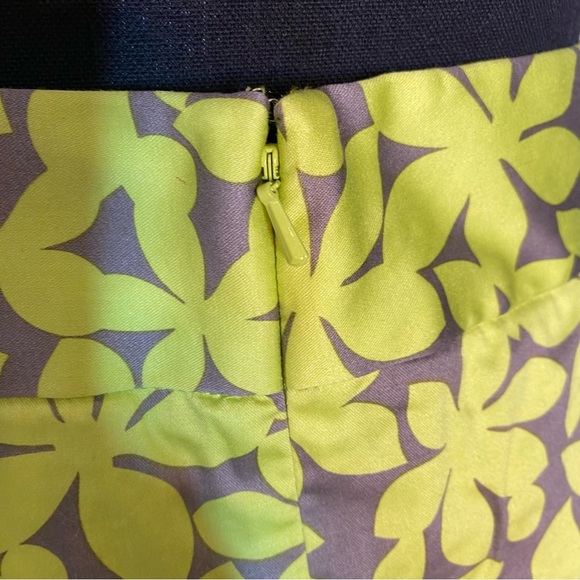 LANE BRYANT Plus Size Yellow Grey Floral Pencil Skirt Zipper Size 28 - Picture 7 of 10